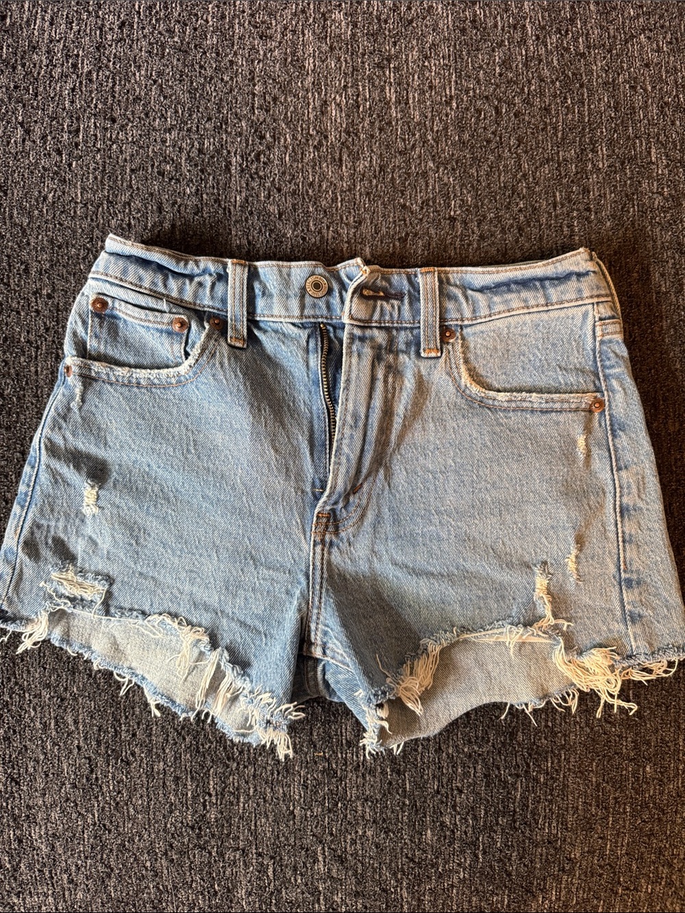 Abercrombie & Fitch Light Blue Distressed Denim Cutoff Shorts